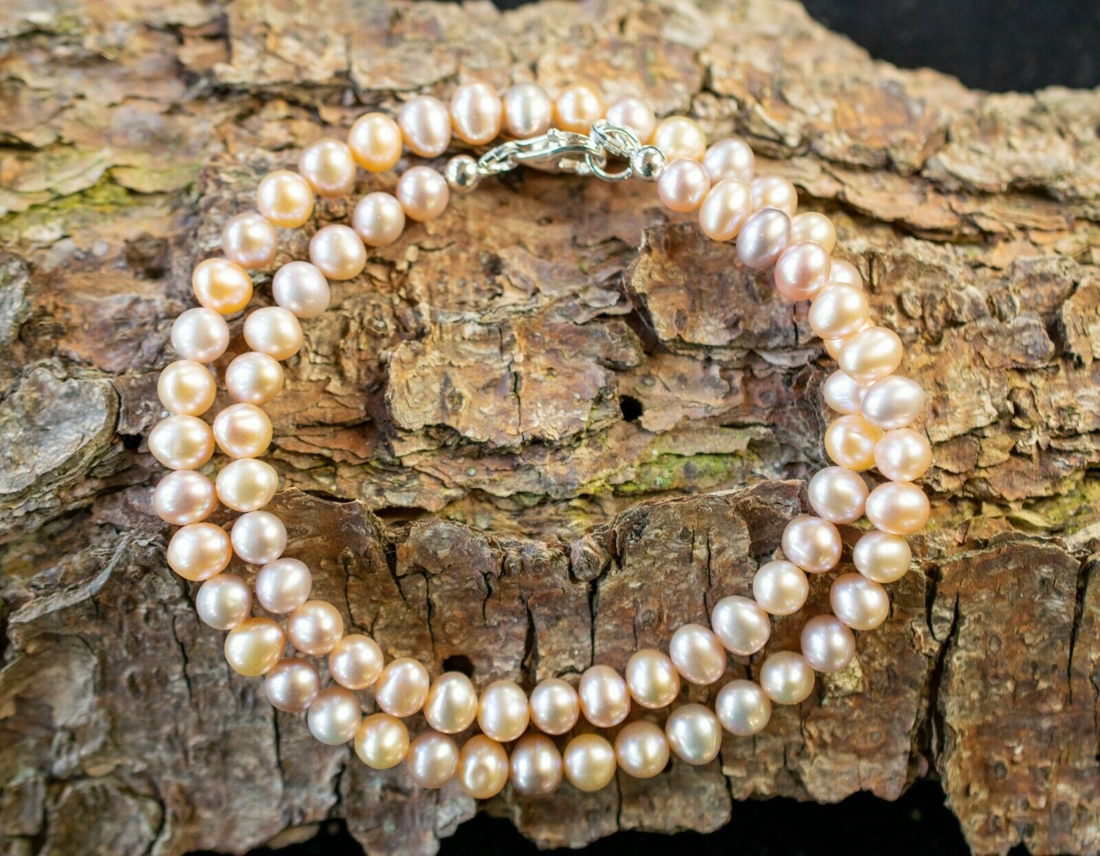 Naturfarbene Multicolor Runde ZUCHTPERLENKETTE Ø 5,5 - 6 mm AA Qualität TOP!!